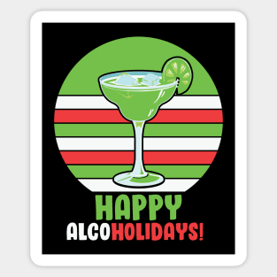 Happy Alcoholidays Funny Christmas Sticker